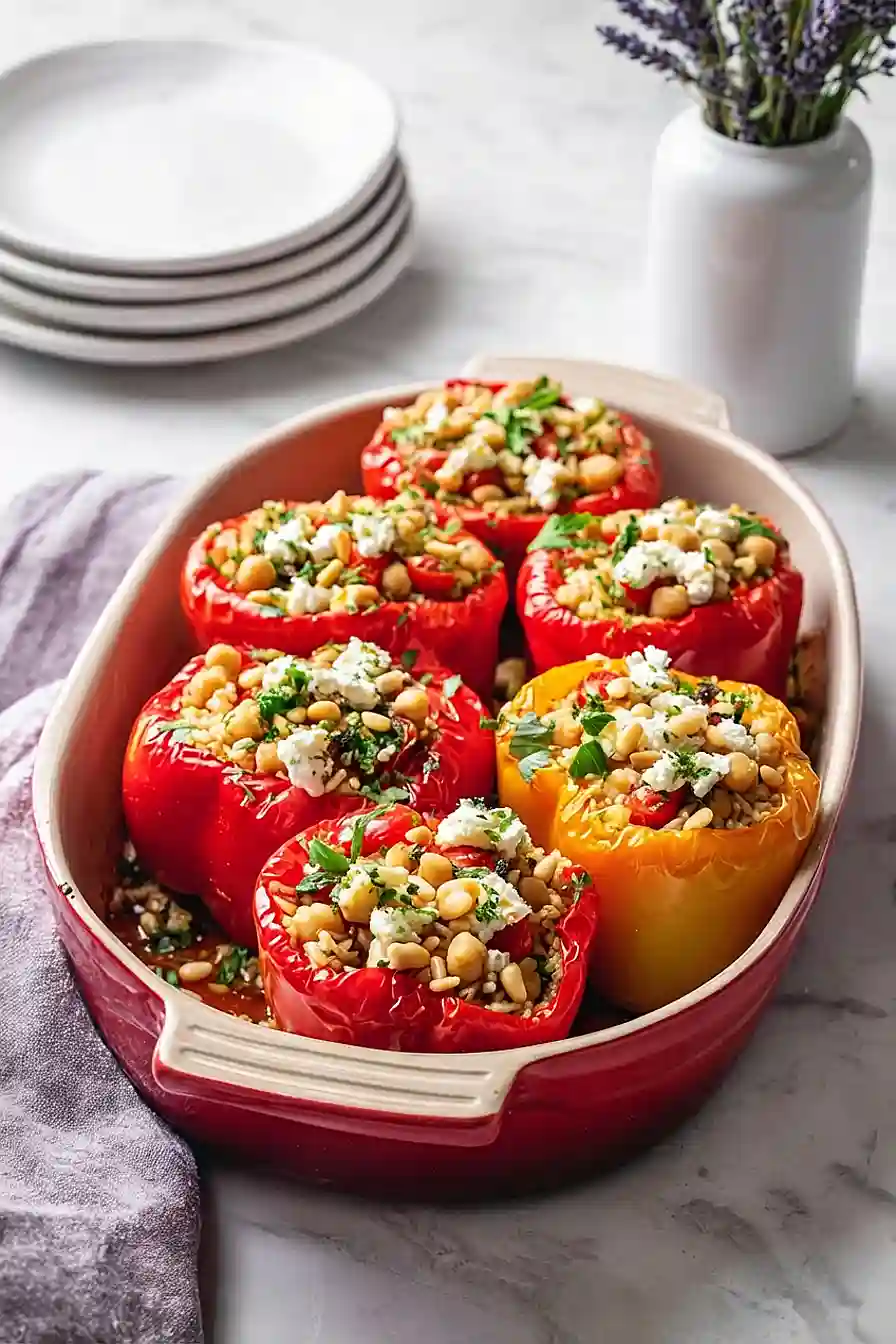 vegetarian mediterranean stuffed peppers
