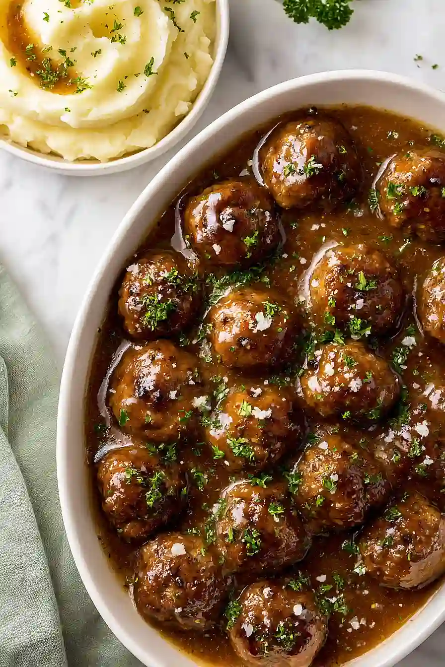 crockpot meatballs and gravy