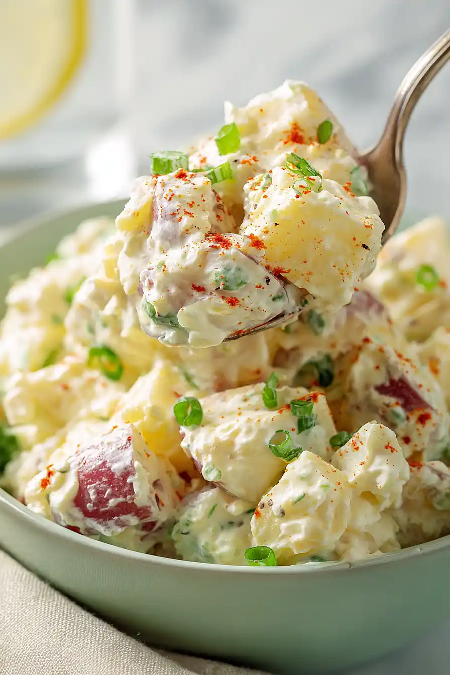 potato salad with eggs and cottage cheese