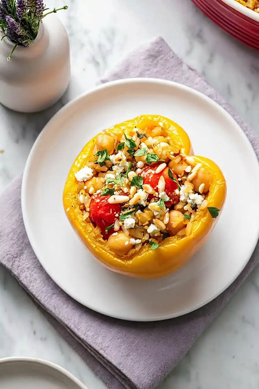 vegetarian mediterranean stuffed peppers