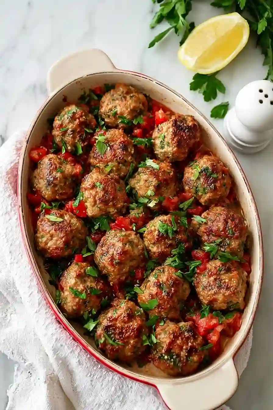 mediterranean ground turkey meatballs