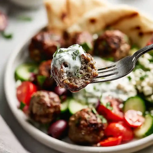 mediterranean meatballs with tzatziki