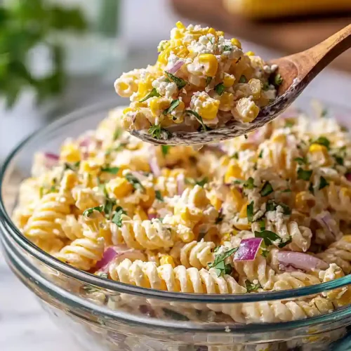 high protein elote pasta salad