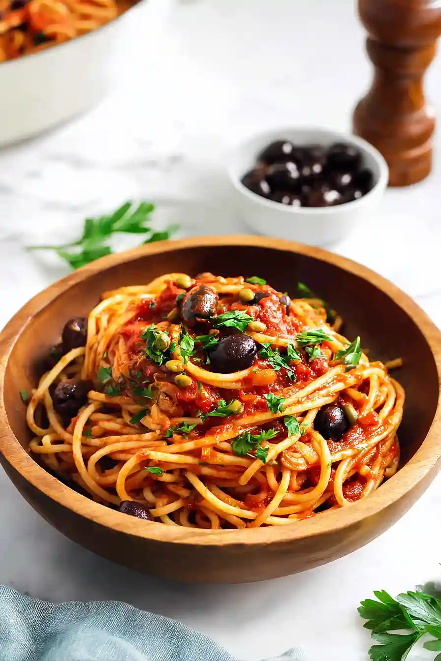 vegan pasta puttanesca