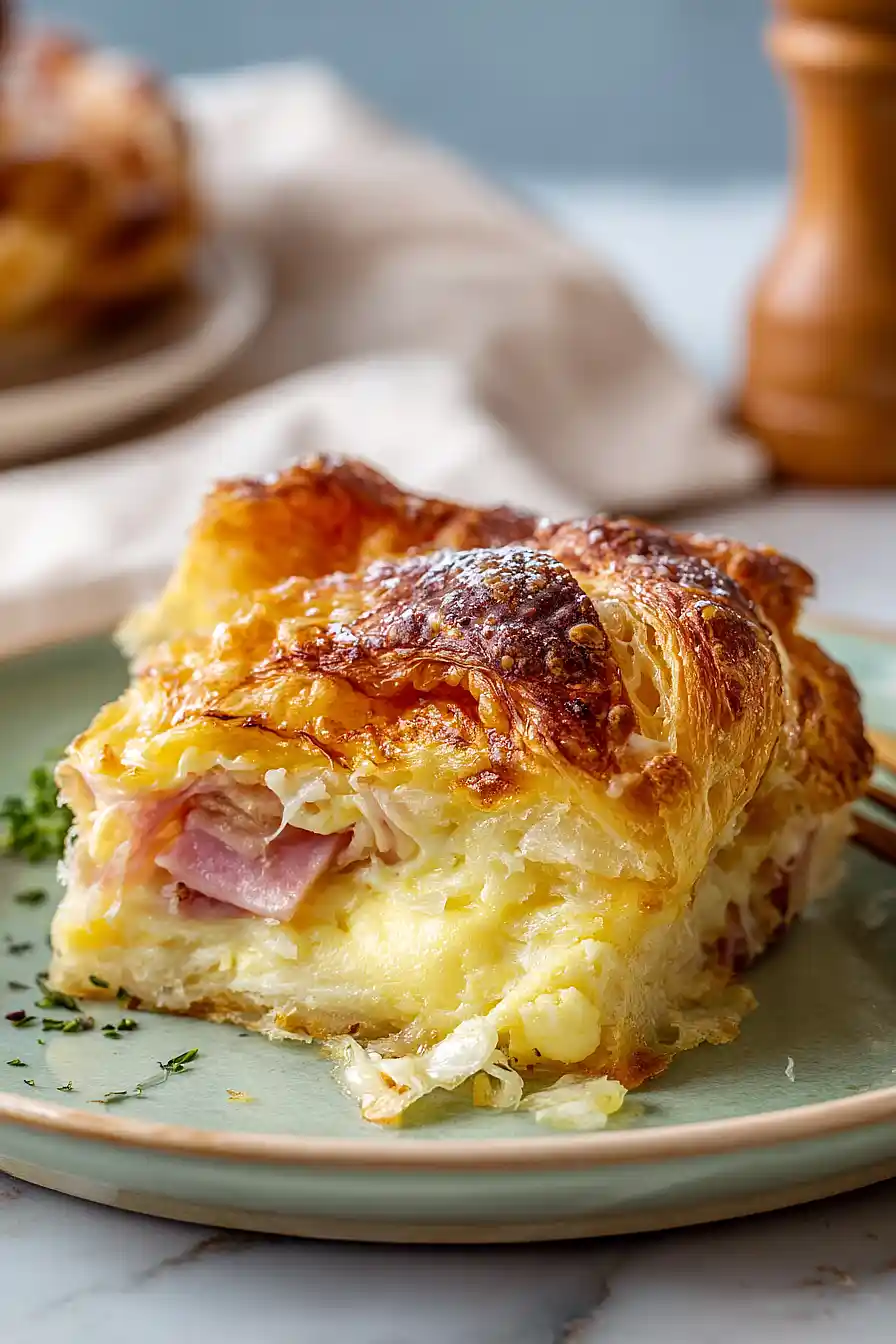 ham and cheese croissant breakfast casserole