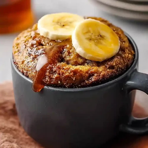 banana bread in a mug