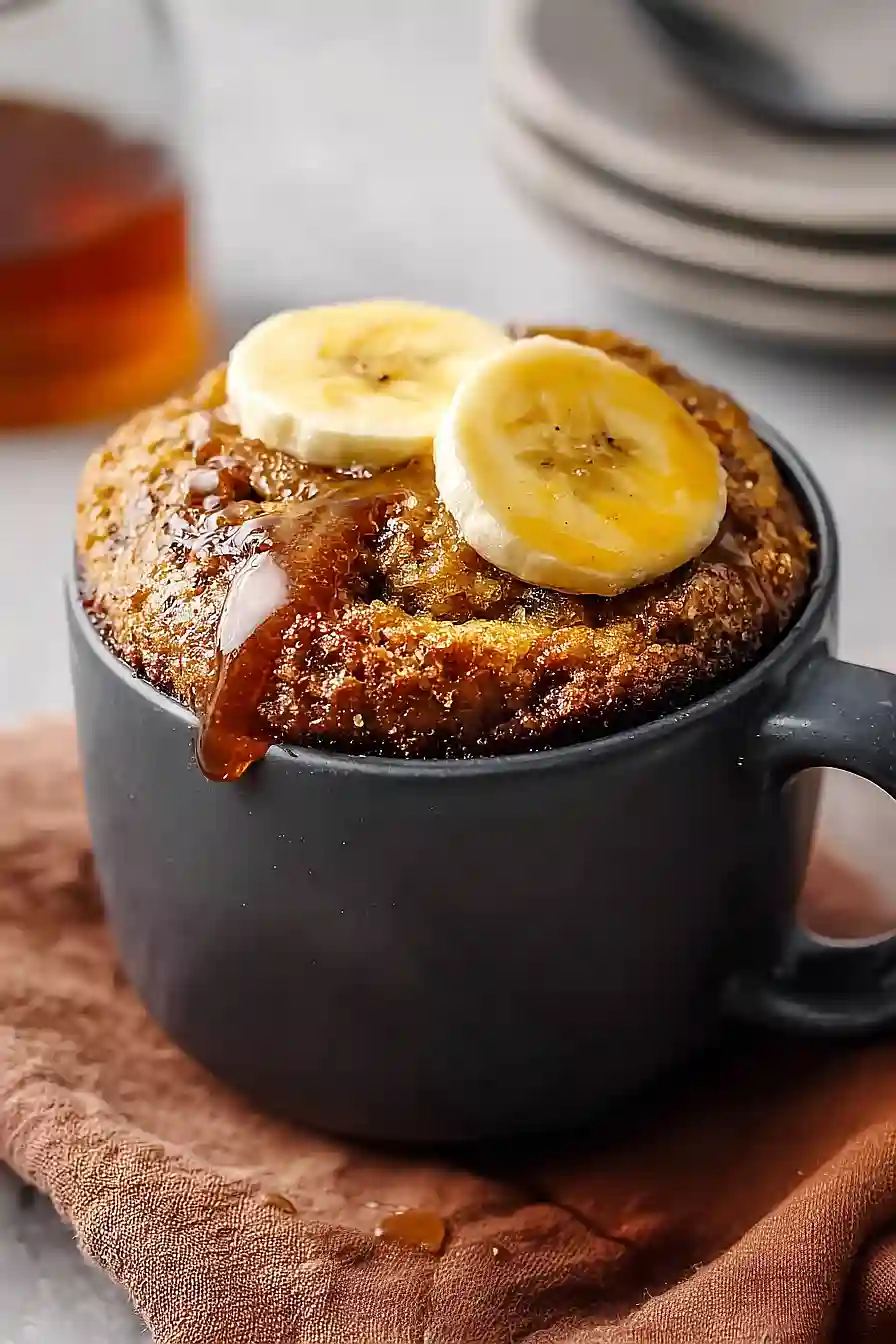 banana bread in a mug