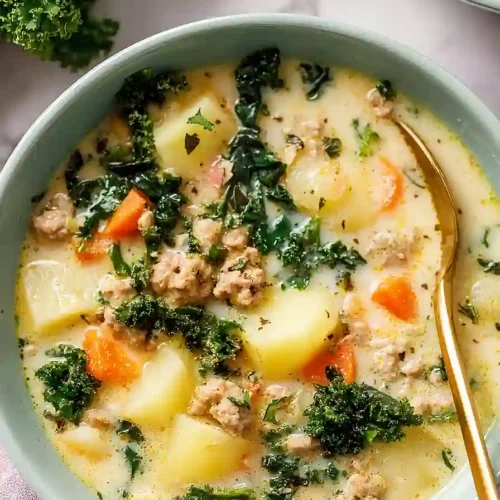 ground turkey soup with potatoes and kale