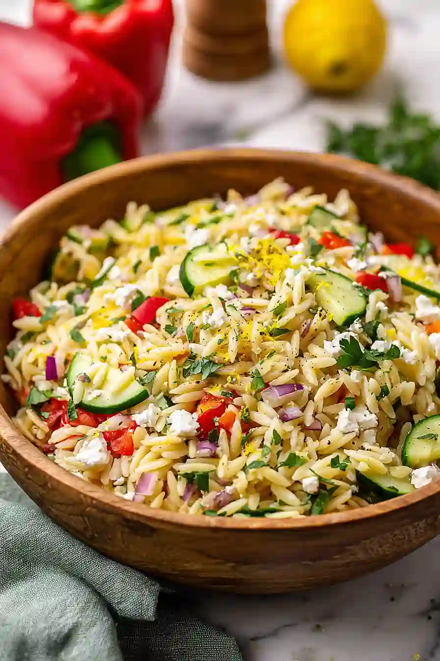 Lemon Orzo Salad With Feta