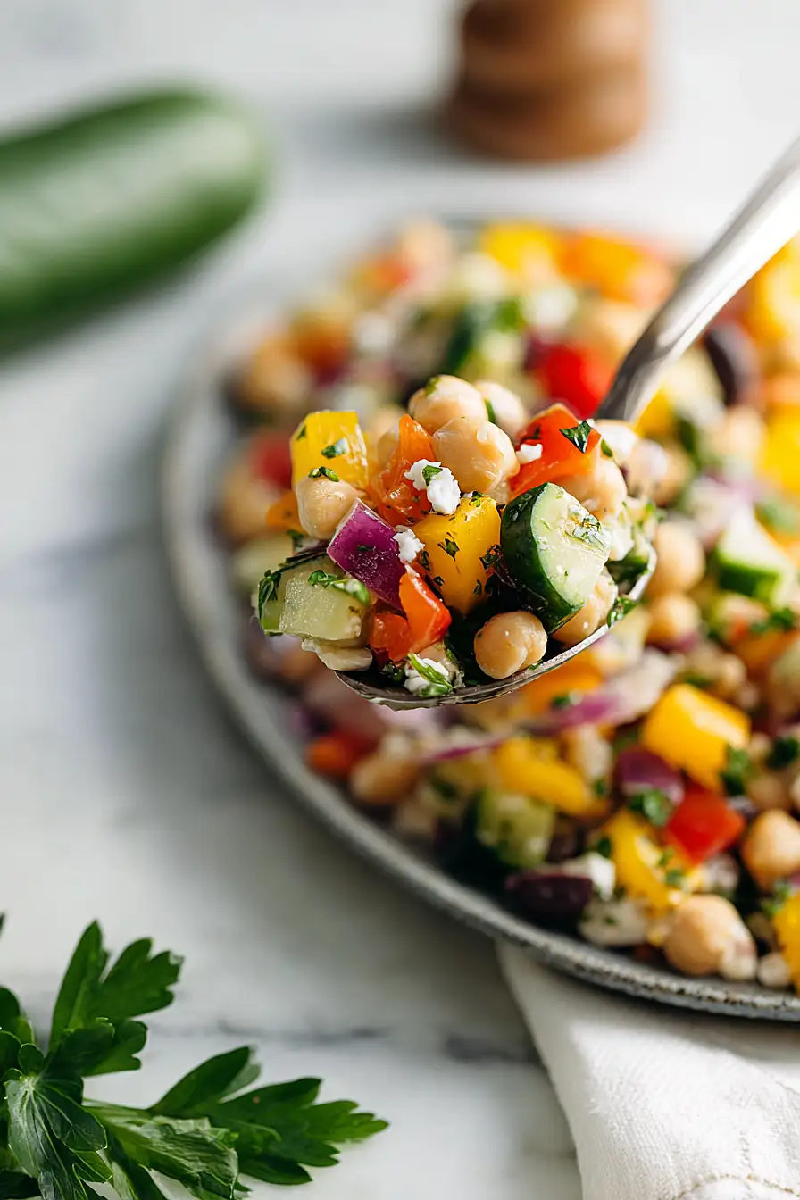 mediterranean dense bean salad