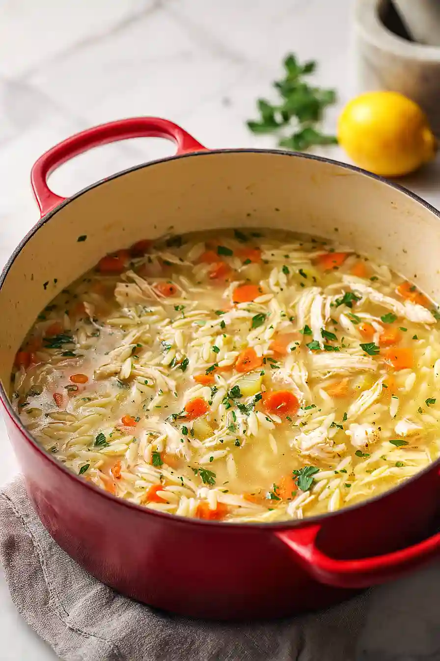 lemon chicken orzo soup