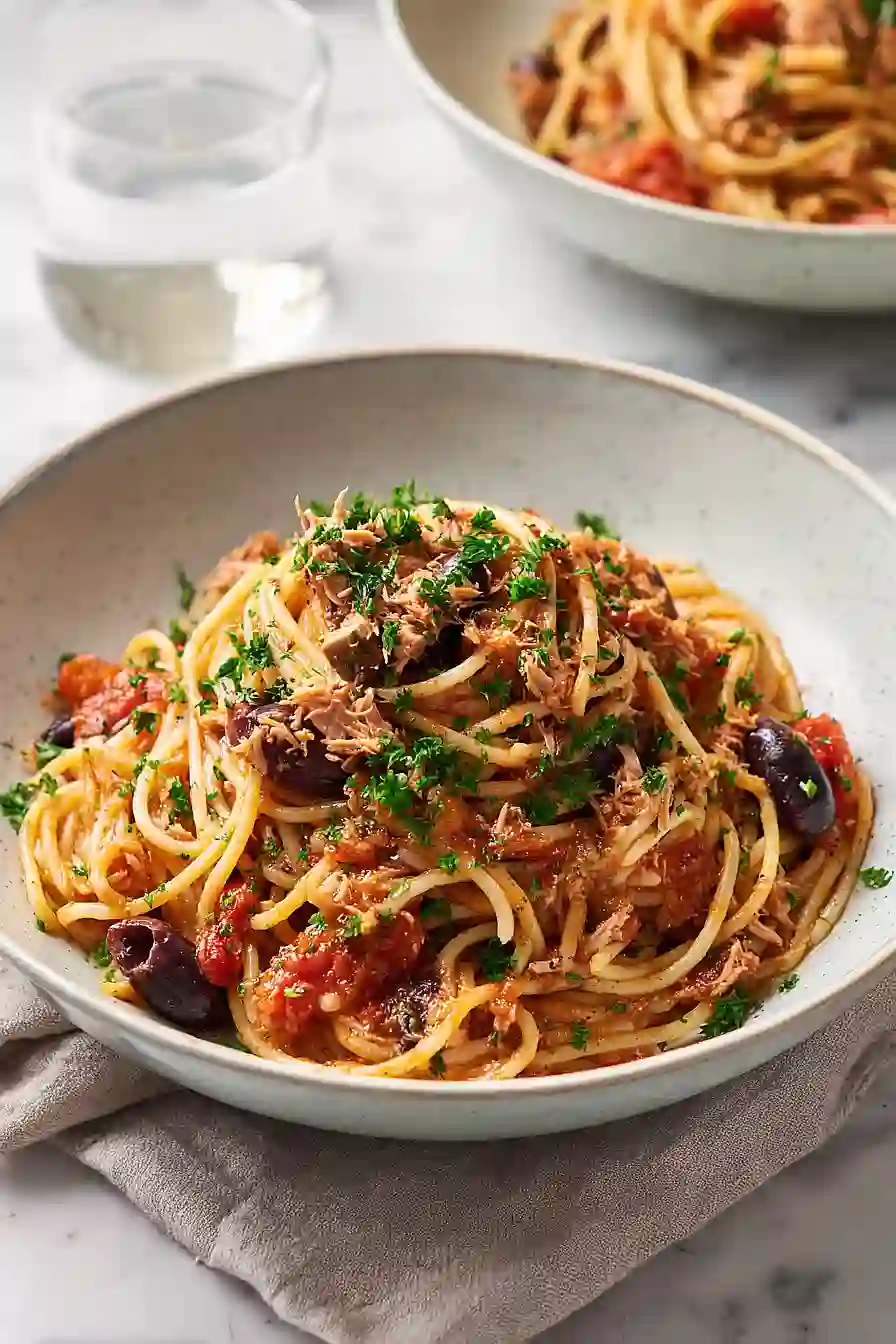 pasta puttanesca with tuna