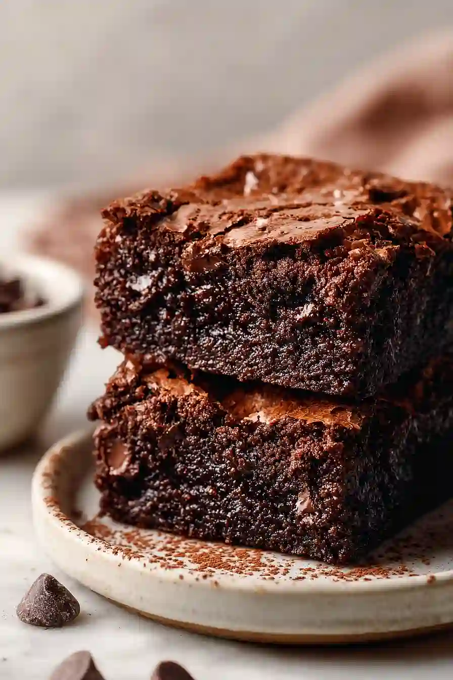thick and chewy cocoa fudge brownies