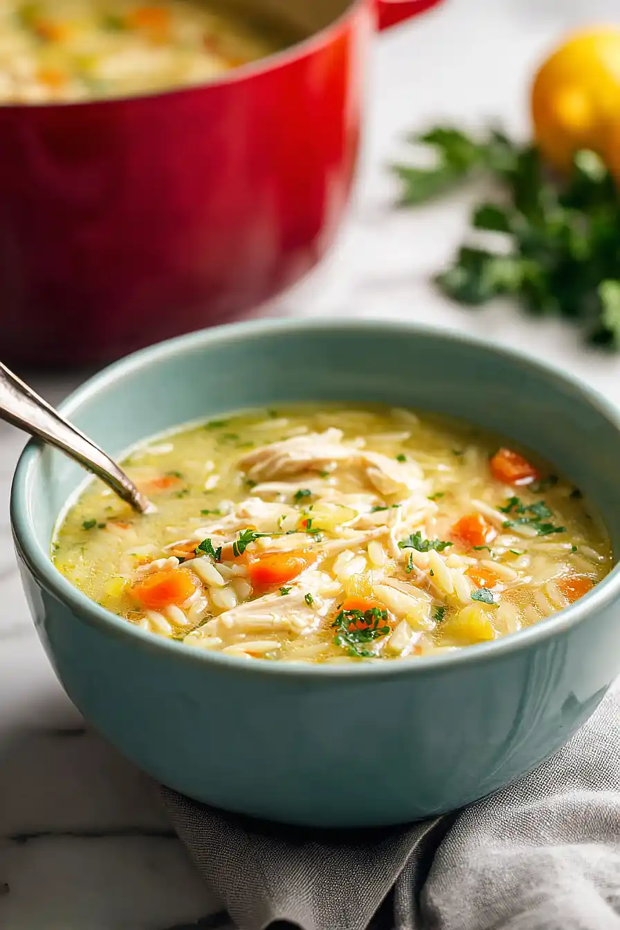 lemon chicken orzo soup
