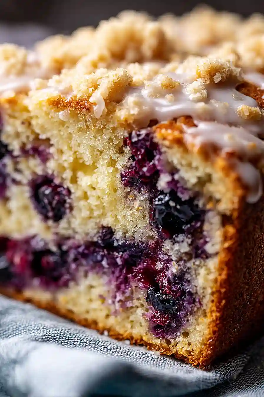 blueberry sourdough bread with lemon glaze