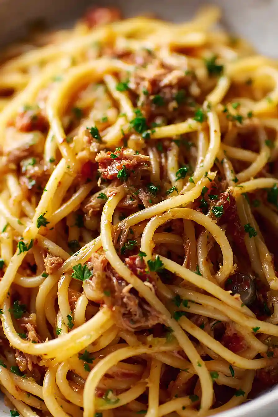 pasta puttanesca with tuna