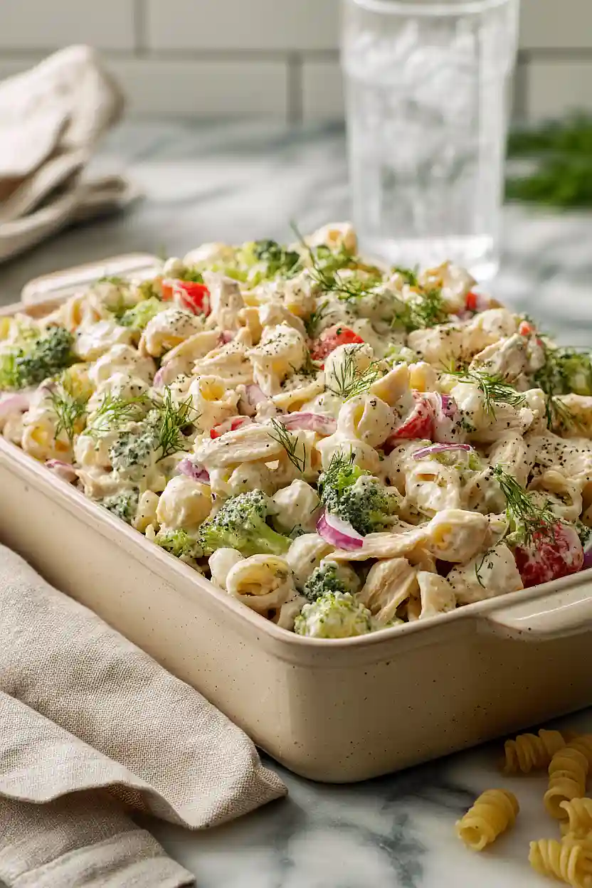 high protein ranch pasta salad