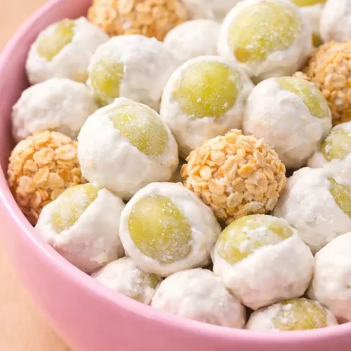 frozen yogurt covered grapes