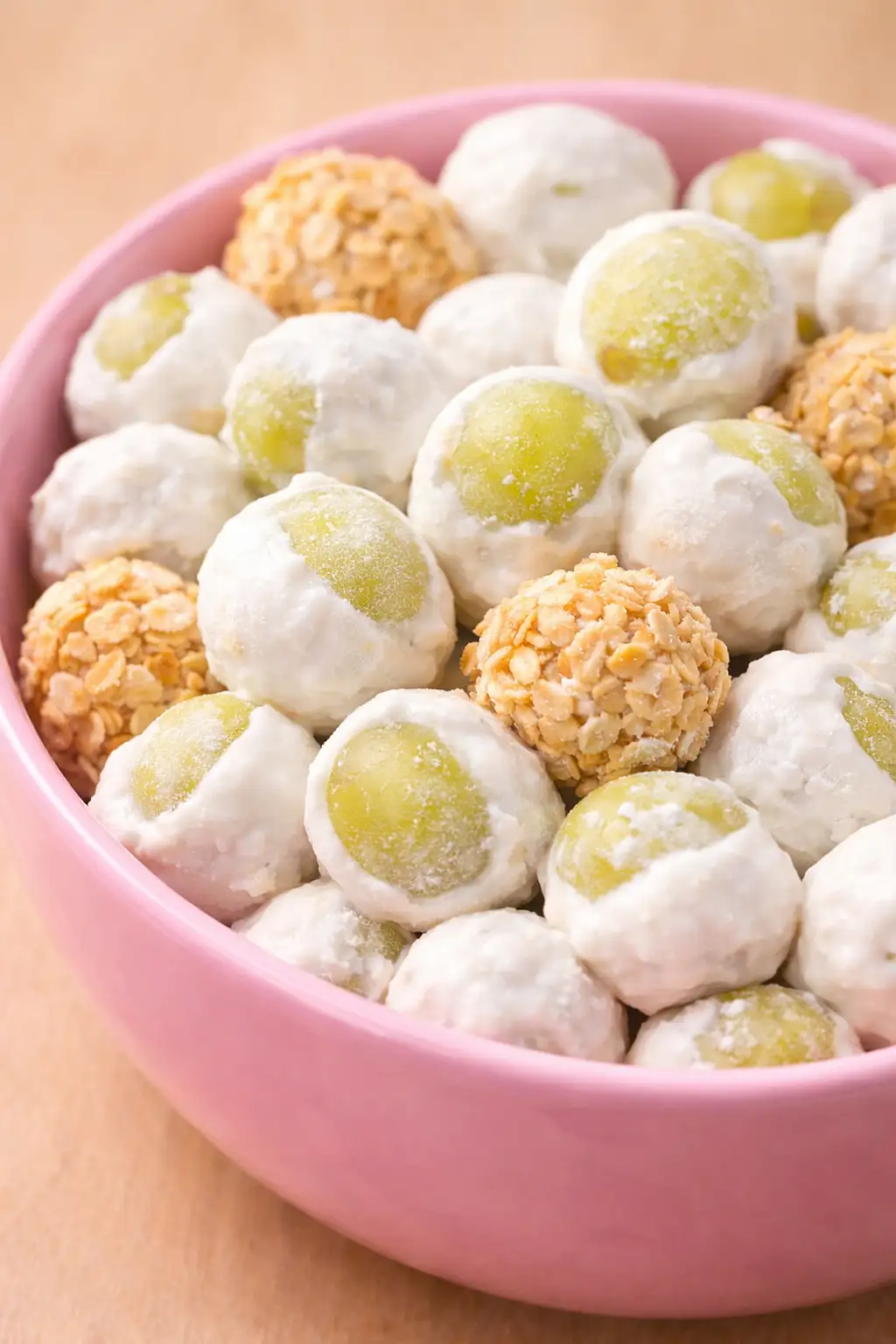 frozen yogurt covered grapes