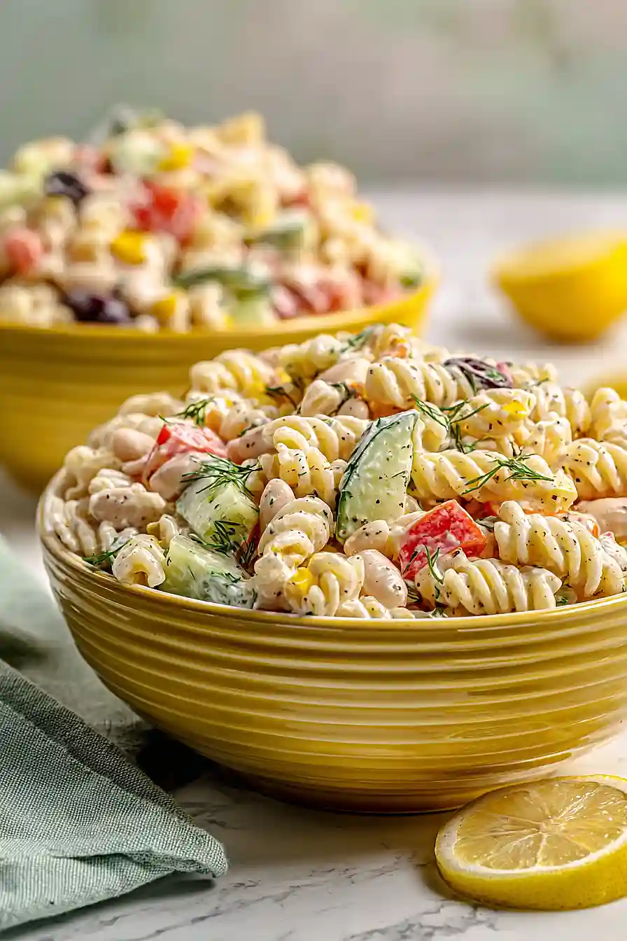 high protein greek yogurt pasta salad