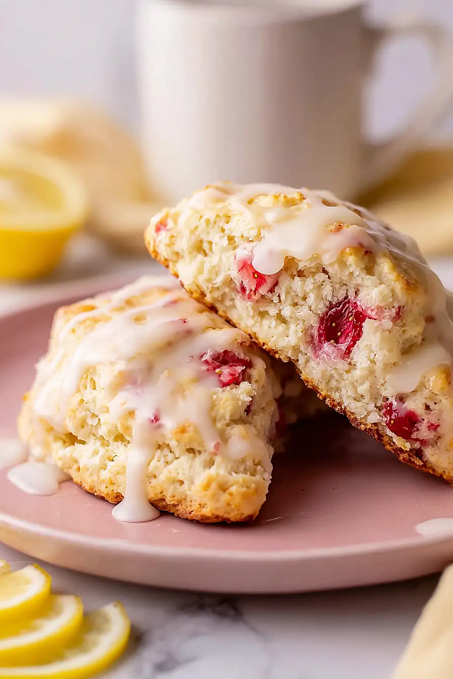 strawberry lemon cream scones