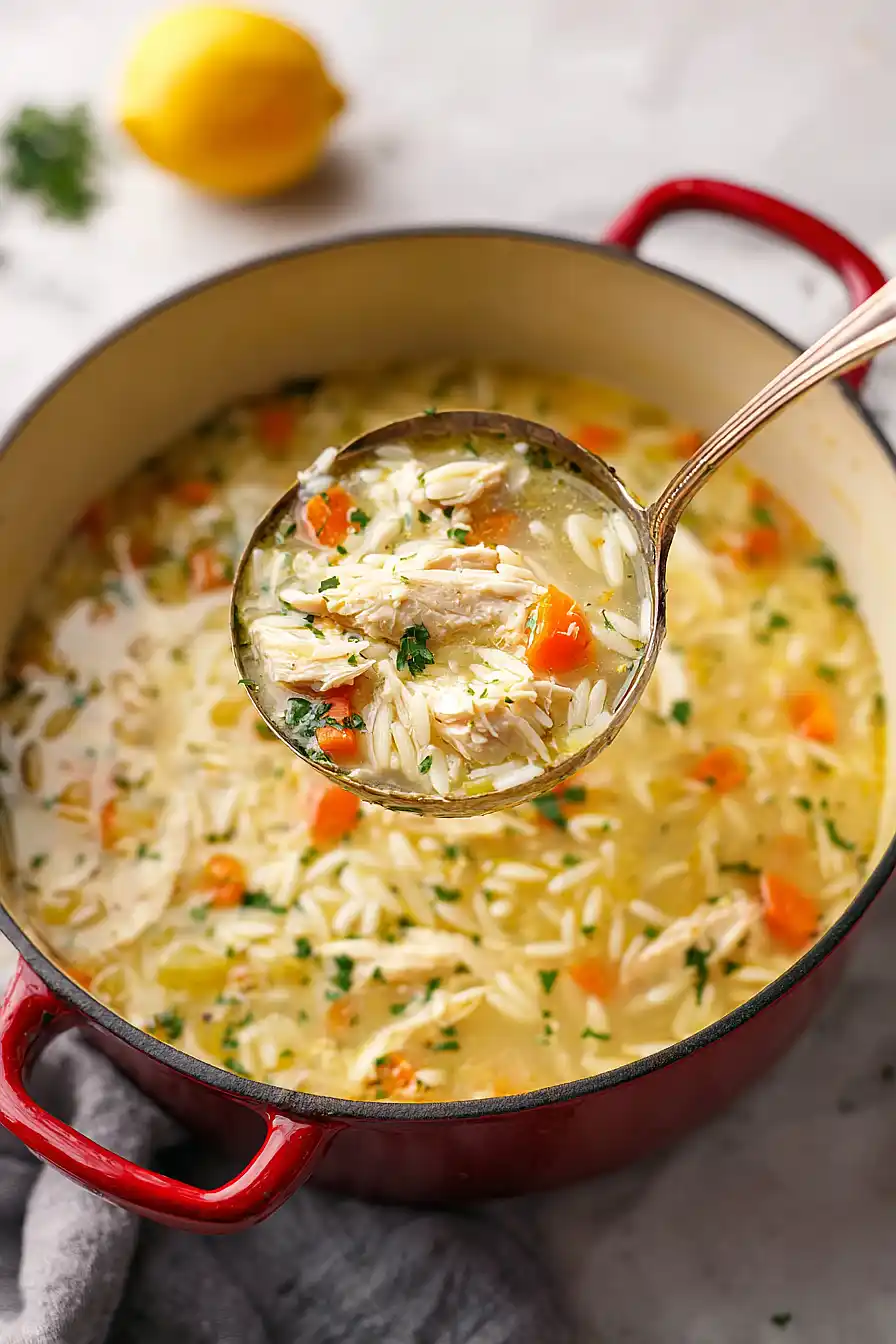lemon chicken orzo soup