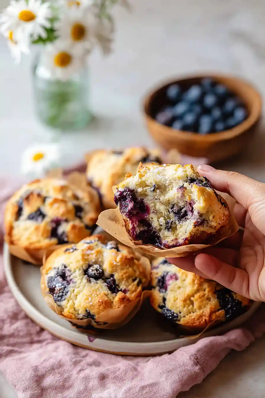 sourdough blueberry muffins