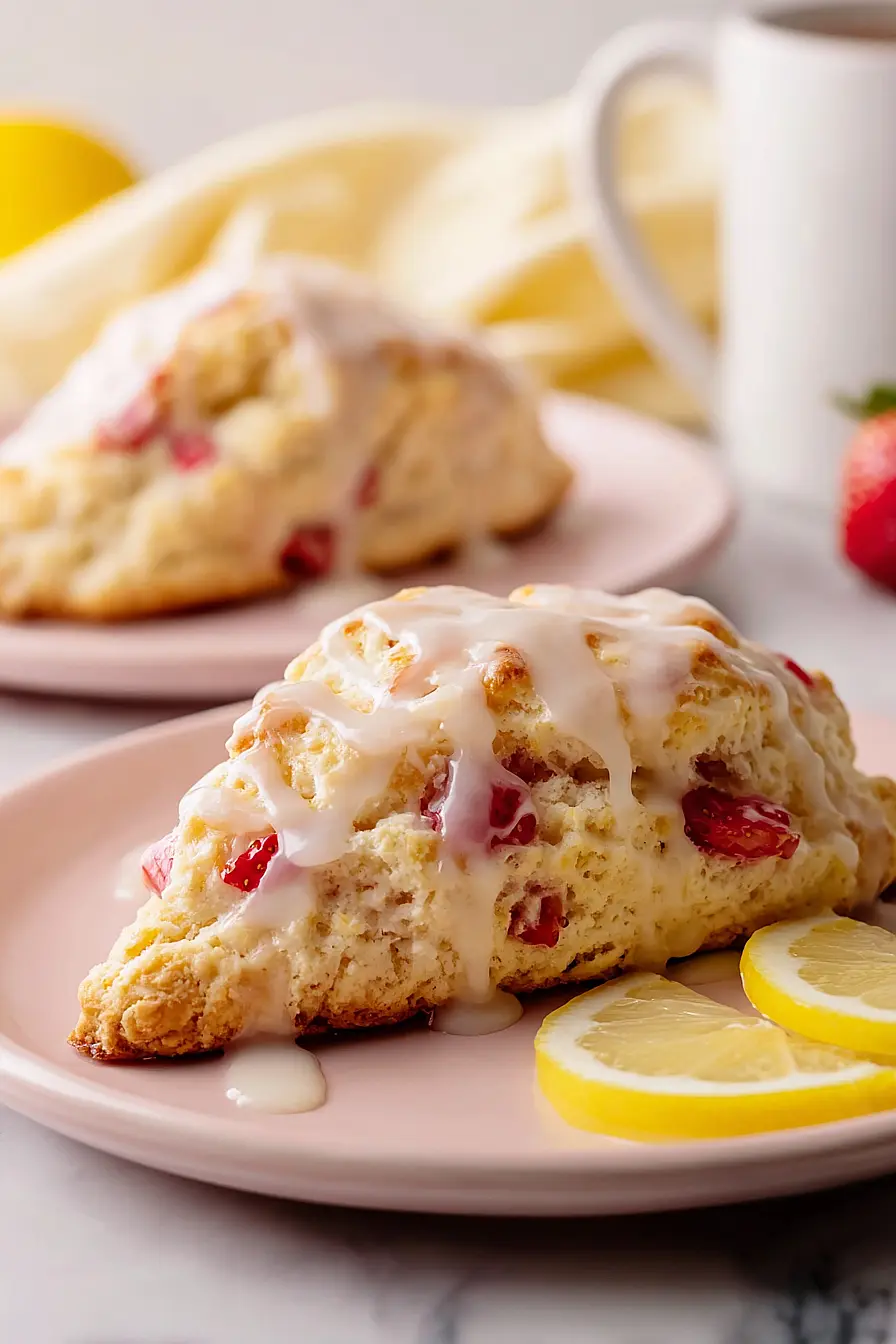 strawberry lemon cream scones
