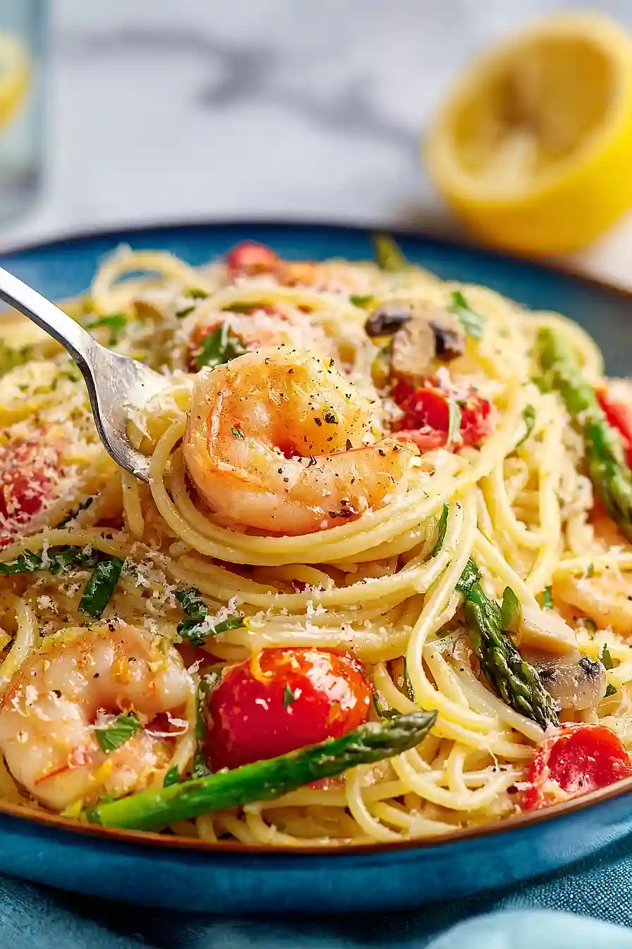 shrimp pasta primavera