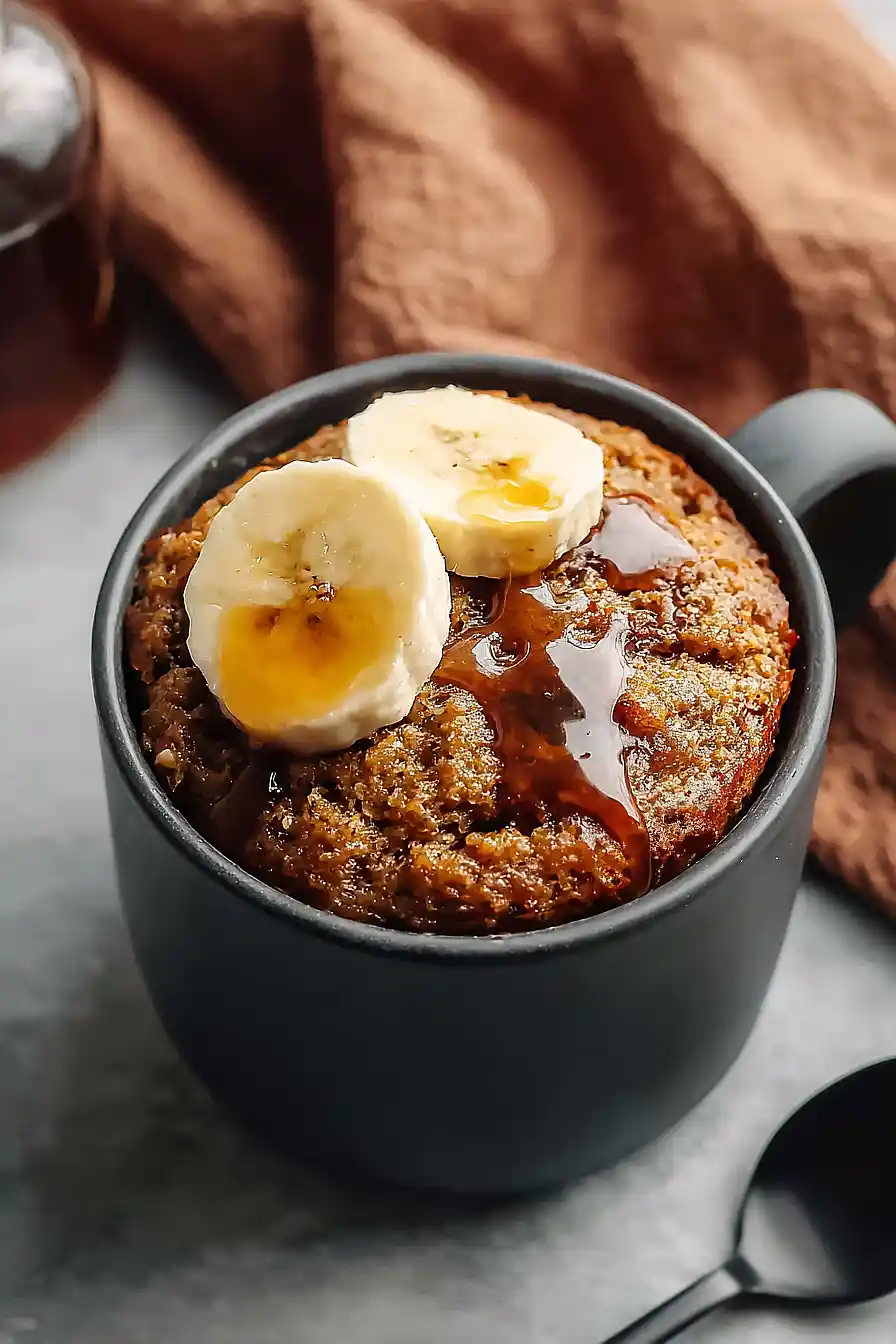 banana bread in a mug