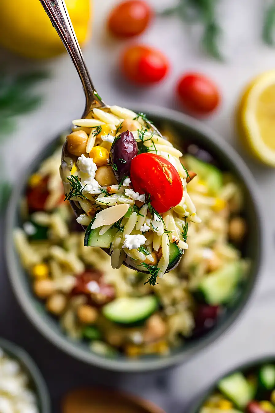 Orzo Pasta Salad with Lemon & Feta
