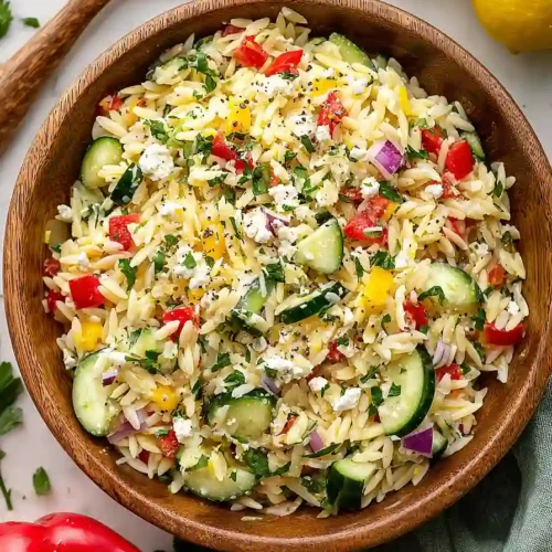 Lemon Orzo Salad With Feta