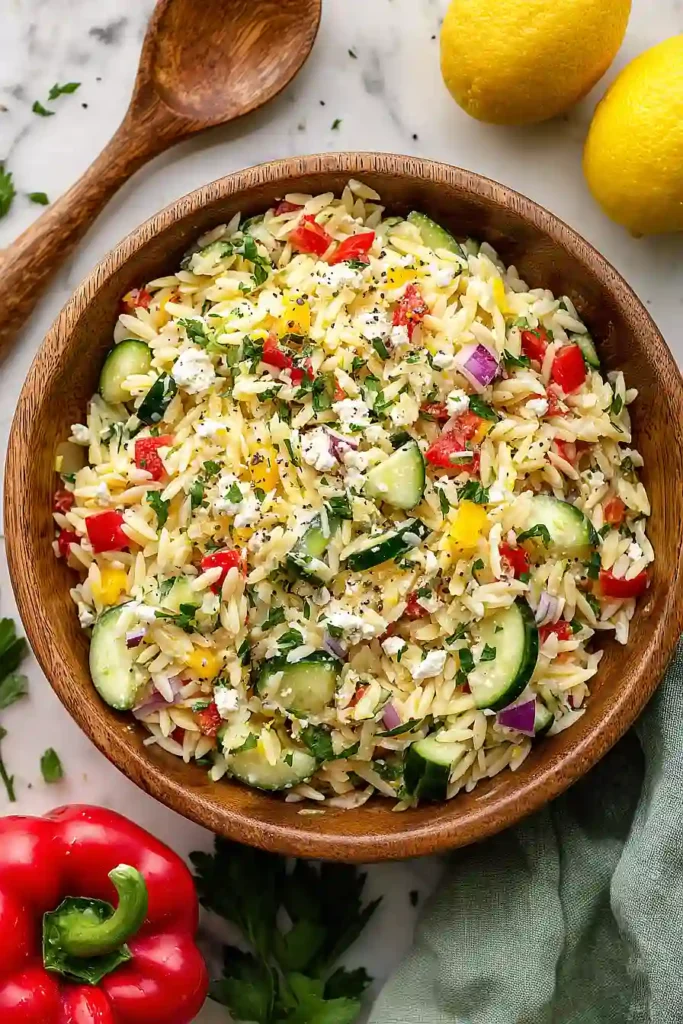 Lemon Orzo Salad With Feta