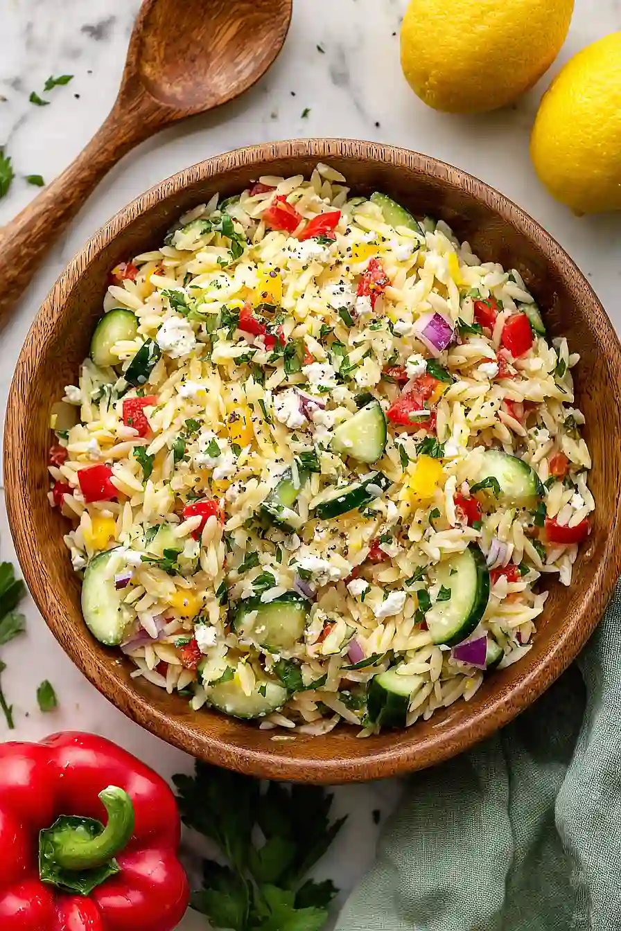 Lemon Orzo Salad With Feta