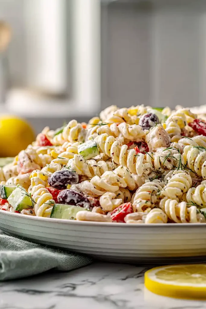 high protein greek yogurt pasta salad
