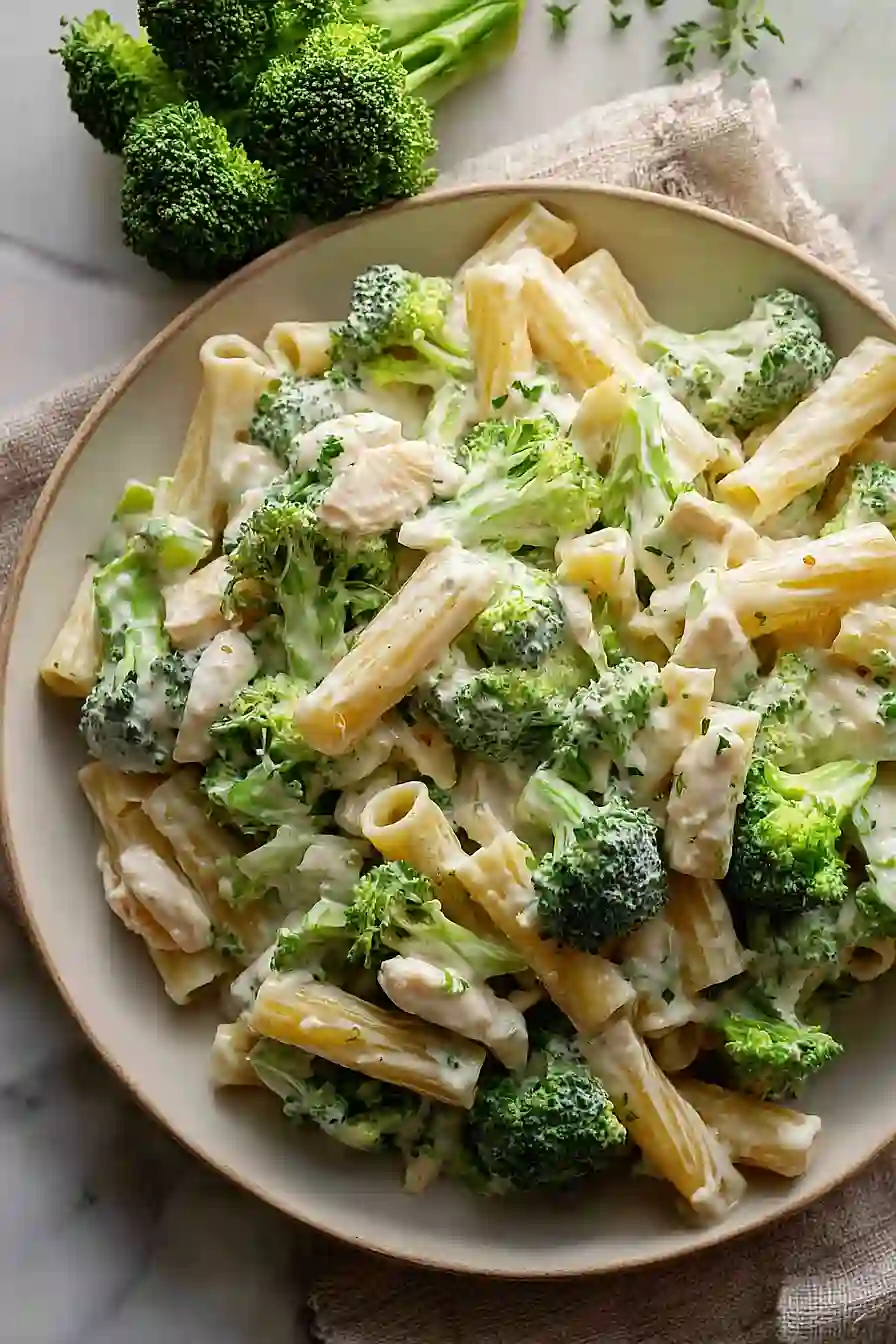 high protein broccoli pasta salad