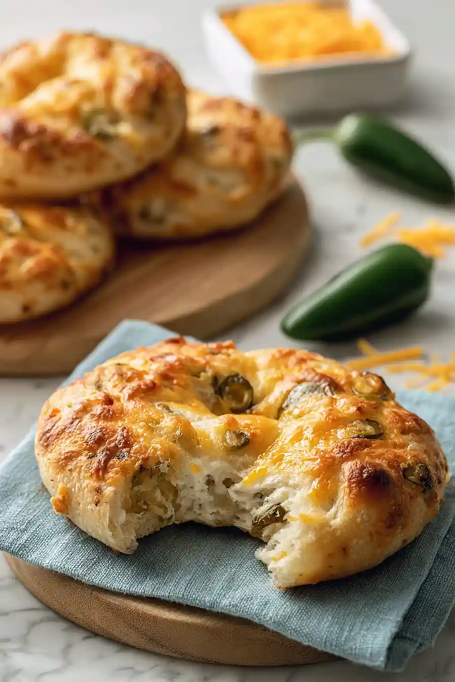 jalapeno cheddar protein bagels with cottage cheese