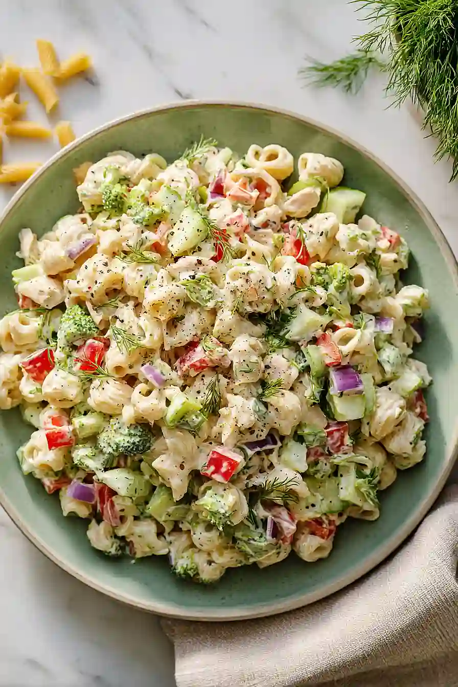 high protein ranch pasta salad