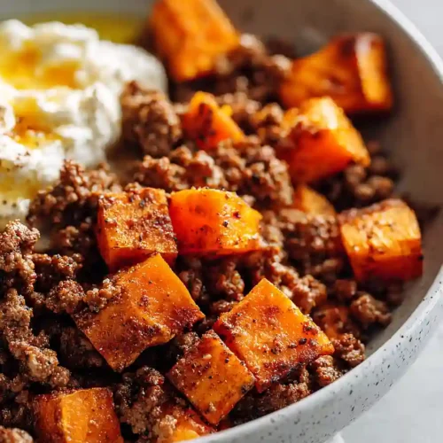 Viral Cottage Cheese Sweet Potato Beef Bowl