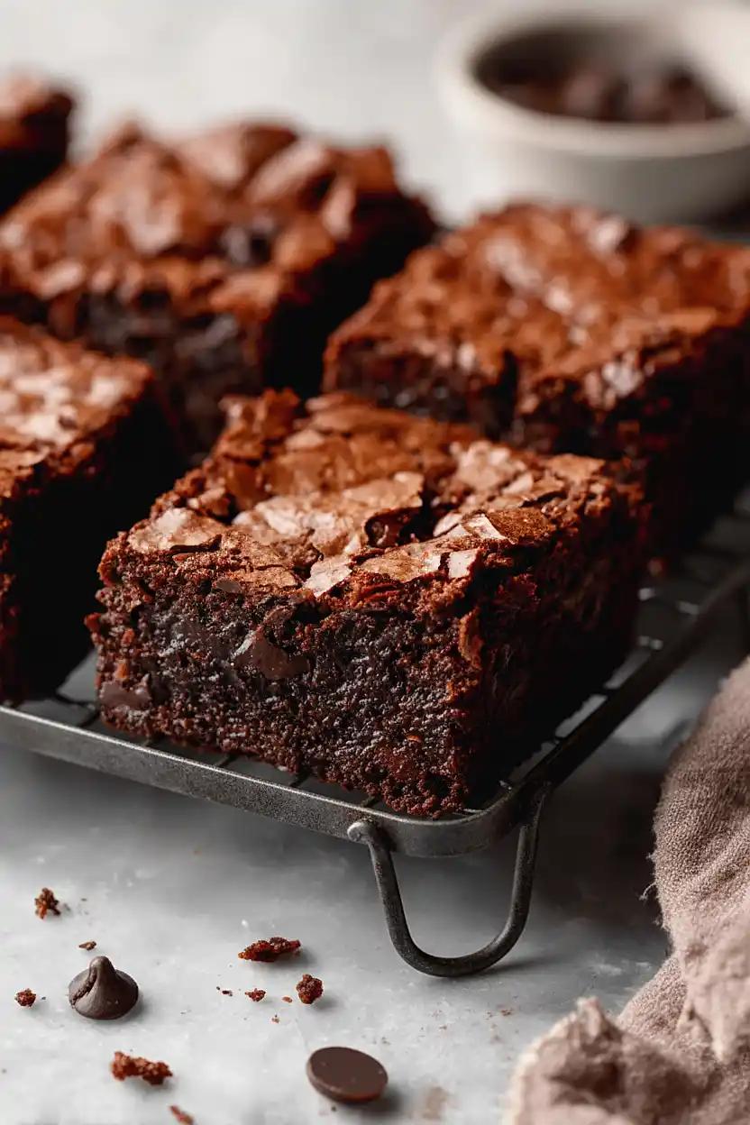 thick and chewy cocoa fudge brownies