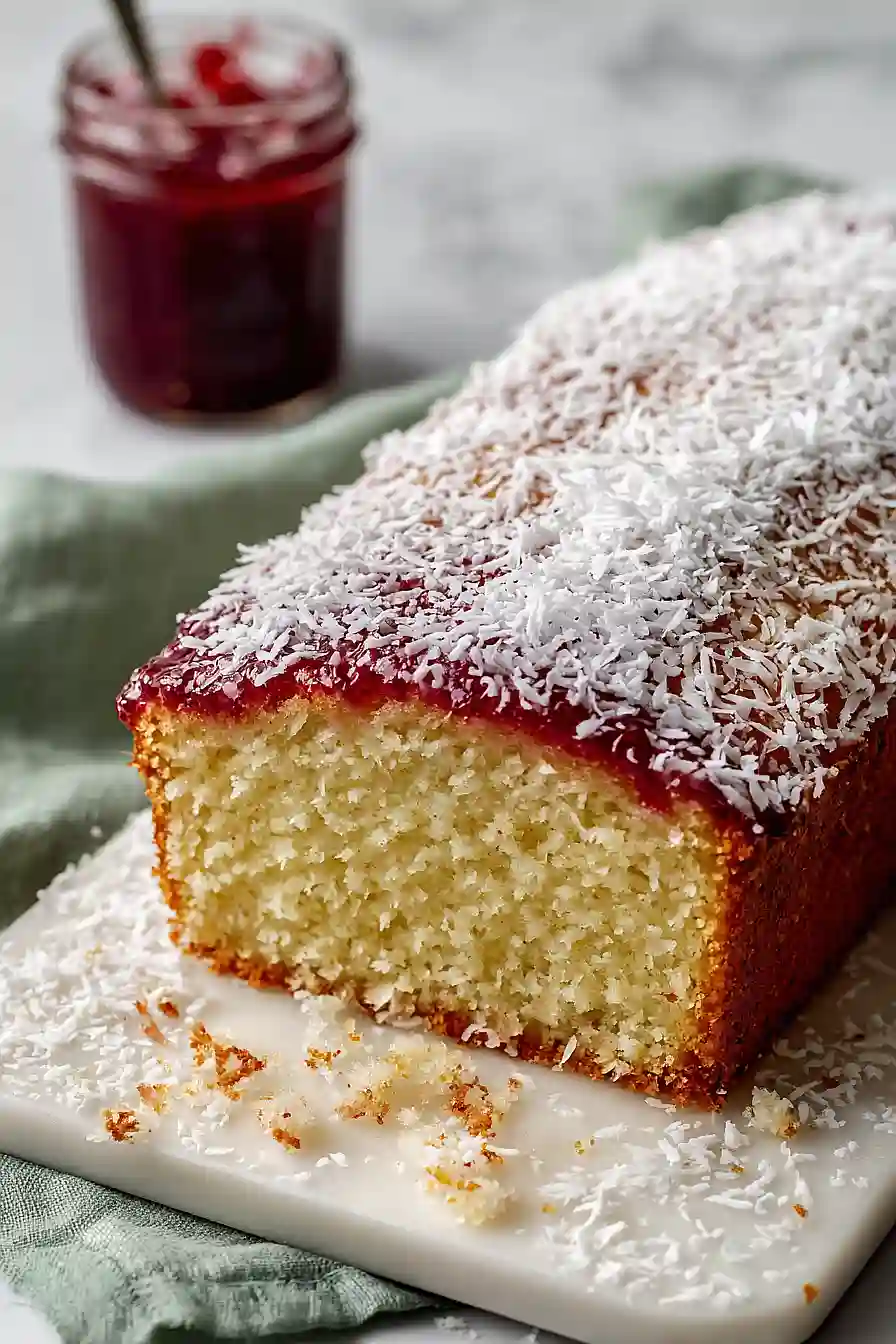 coconut and jam cake