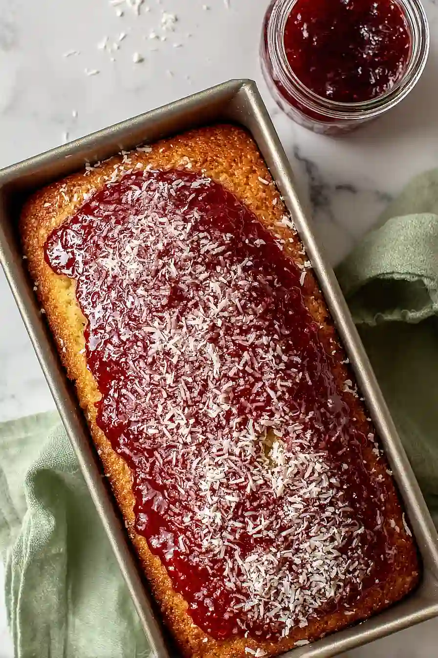 coconut and jam cake