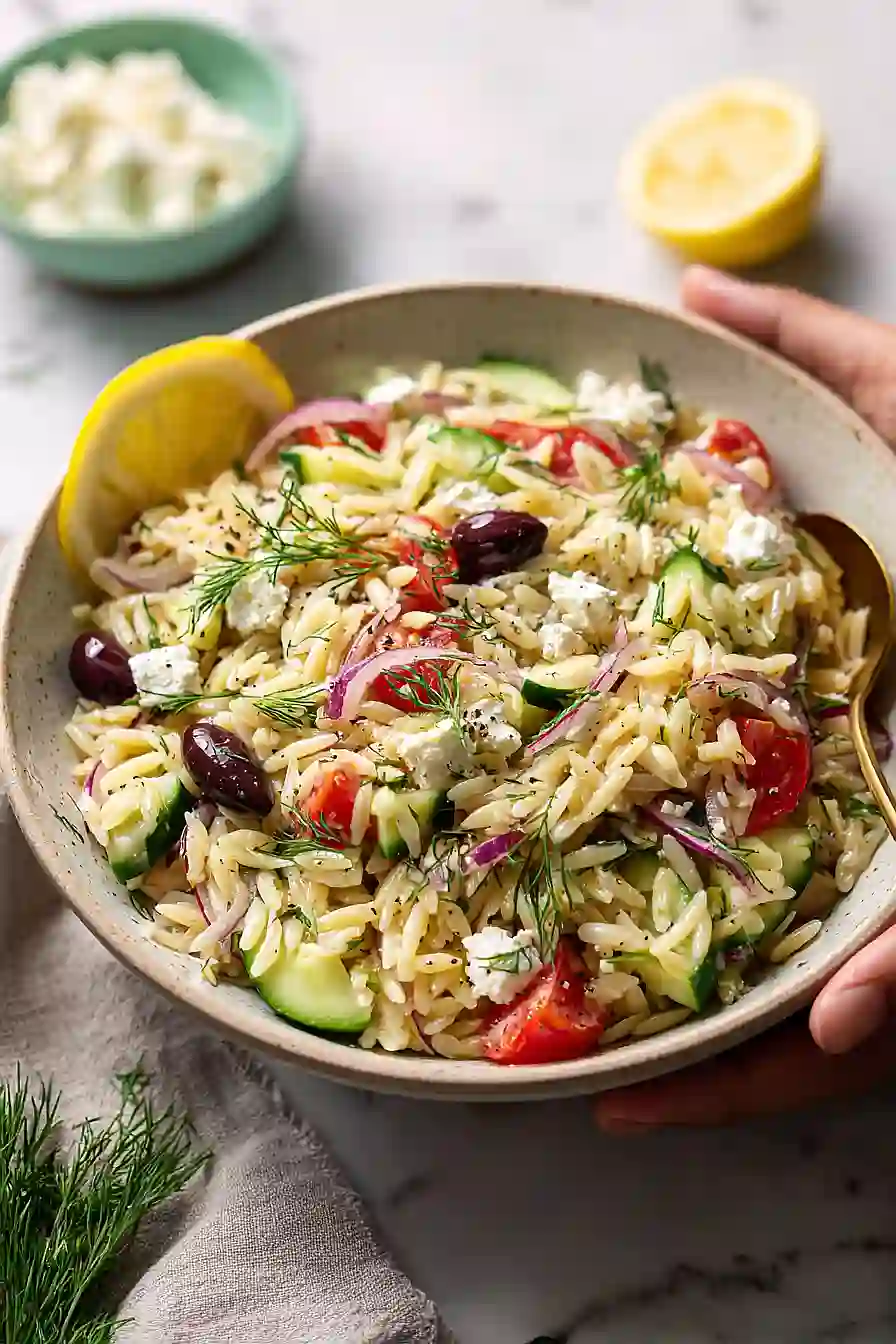 greek orzo feta salad