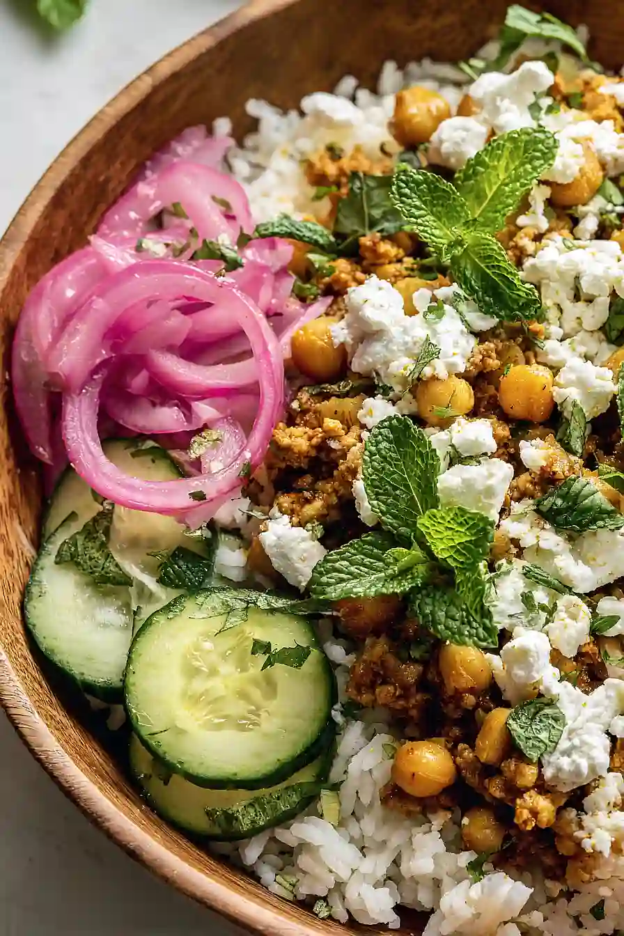 mediterranean ground chicken bowls