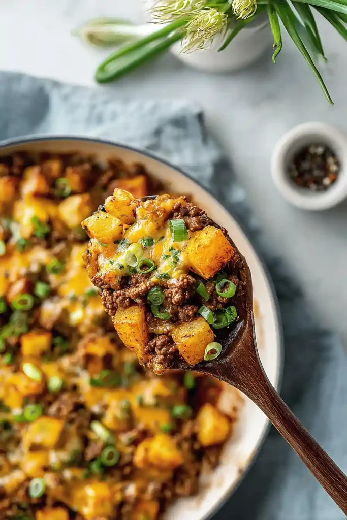 one-pan ground beef and potatoes