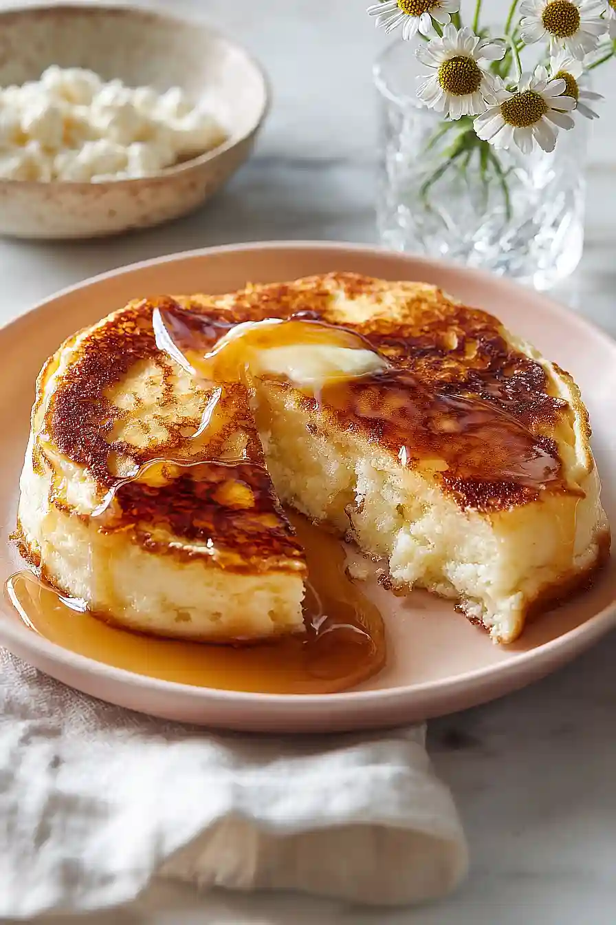 5 minute cottage cheese pancake for one