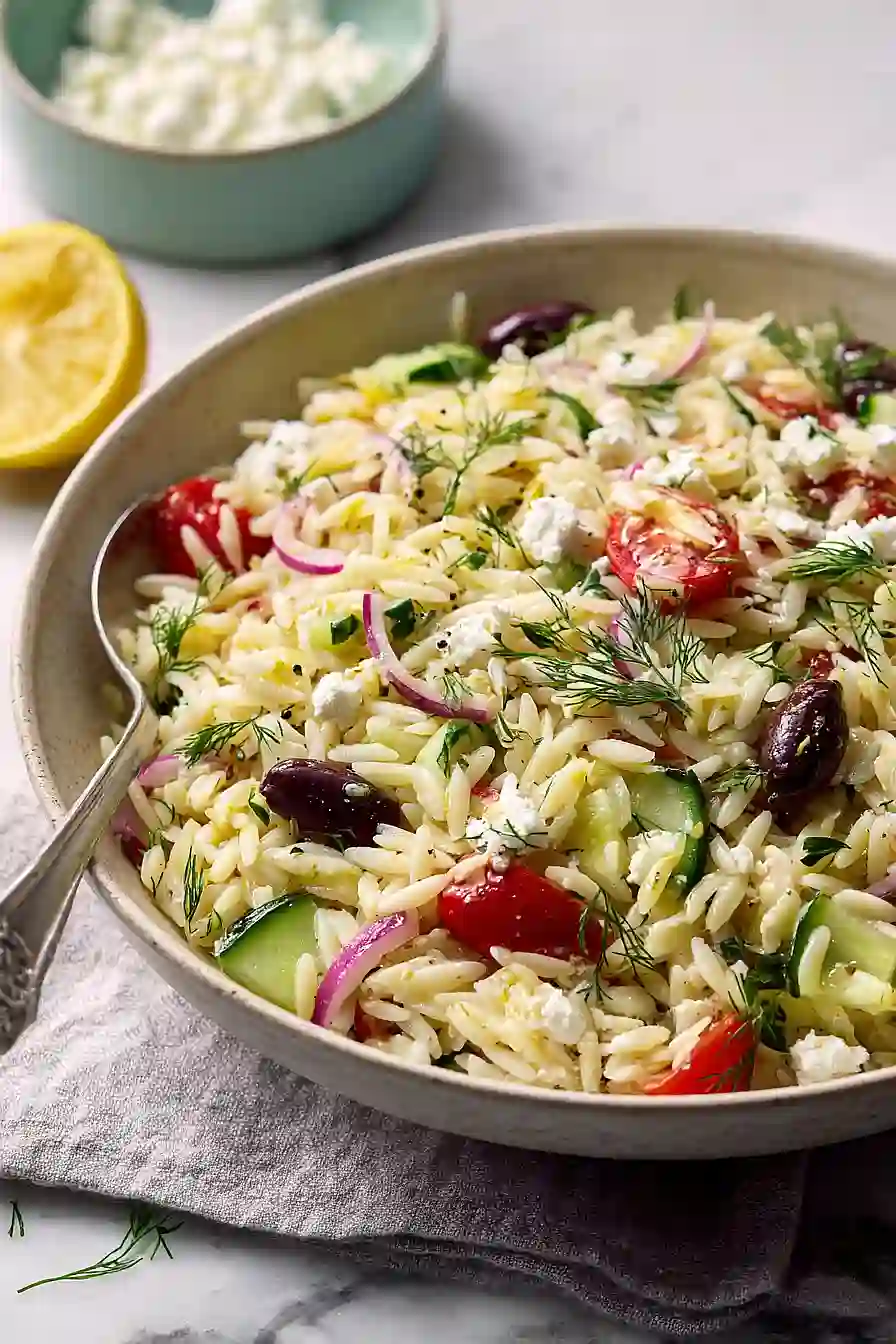 greek orzo feta salad