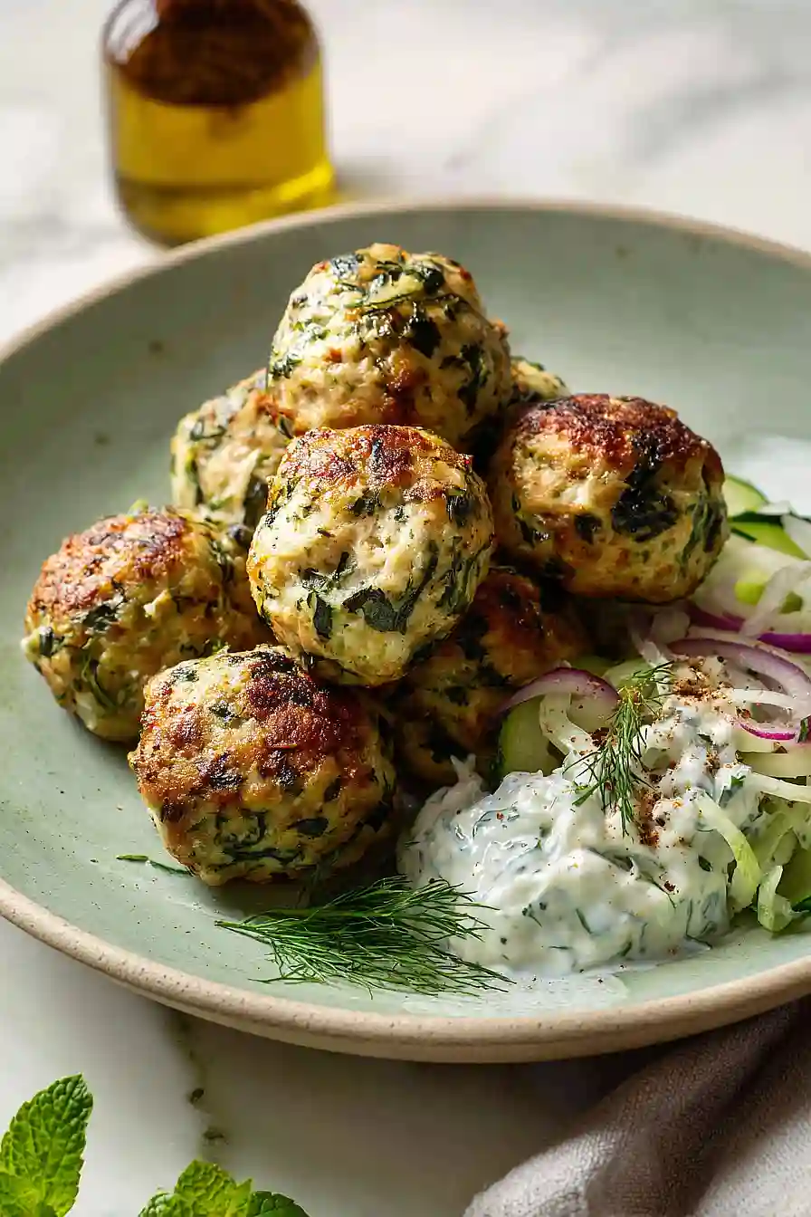 mediterranean spinach and feta meatballs