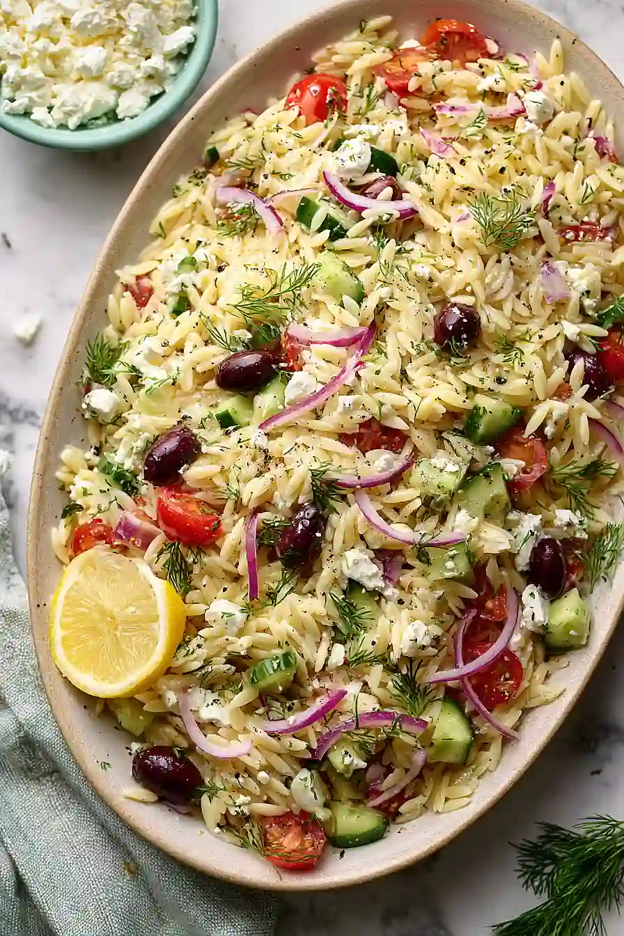 greek orzo feta salad