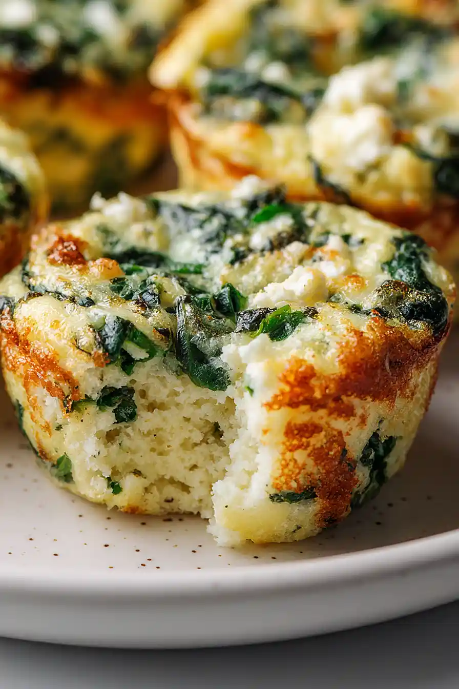 cottage cheese egg bites with spinach and feta